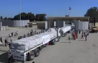 ادخال المساعدات الانسانية عبر معبر رفح