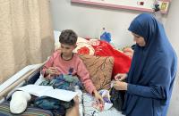 الاطفال الجرحي بمستشفيات غزة