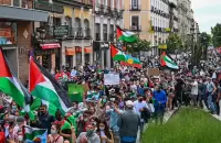 آلاف المتظاهرين وسط العاصمة مدريد تضامناً مع الشعب الفلسطيني