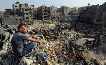 انقاض الركام في شمال قطاع غزة