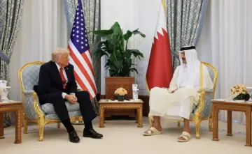 لقاء سابق يجمع الرئيس الامريكي دونالد ترامب مع أمير قطر