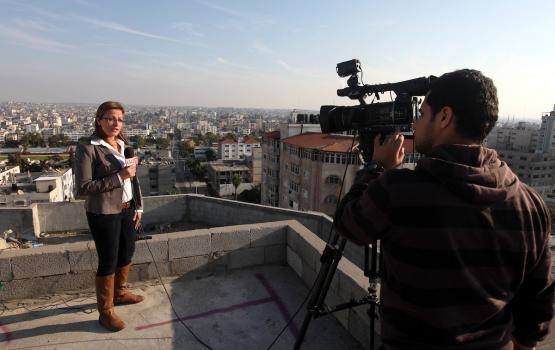 تغطية إعلامية لأحداث في غزة