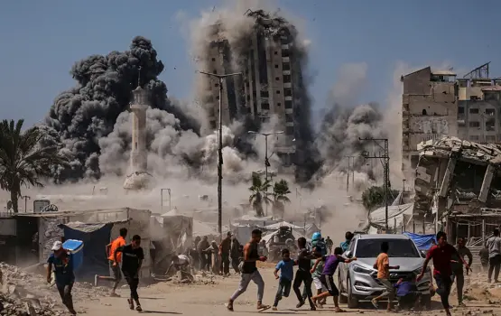 تدمير الأبراج في غزة