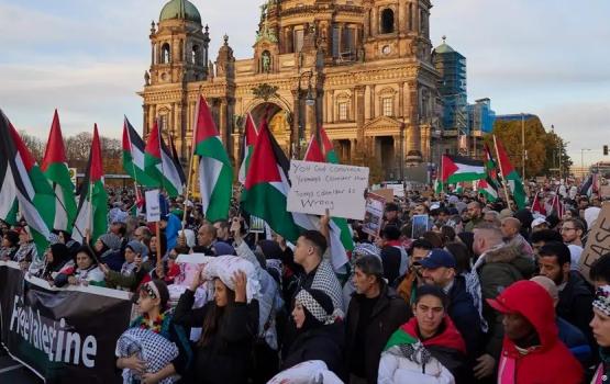 مظاهرة مؤيدة للفلسطينيين في العاصمة الألمانية برلين