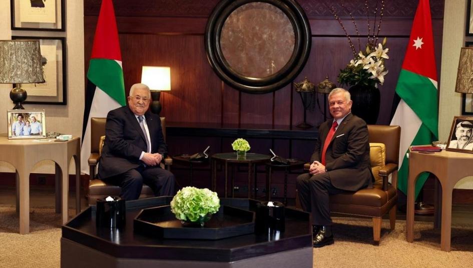 لقاء الرئيس عباس مع الملك عبد الله