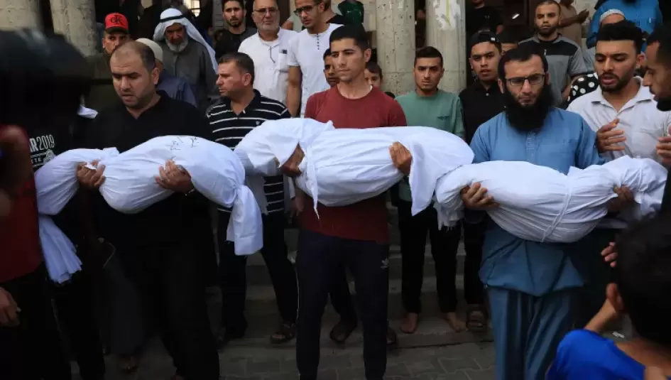 تشييع جثامين الاطفال الشهداء في غزة