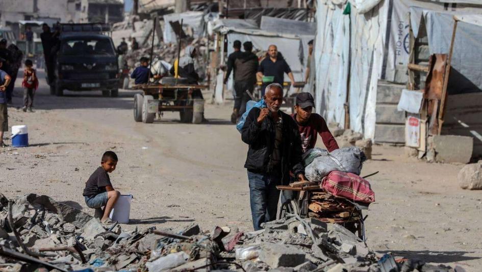 نزوح المواطنين من غزة الي الجنوب