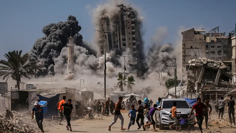 تدمير الأبراج في غزة