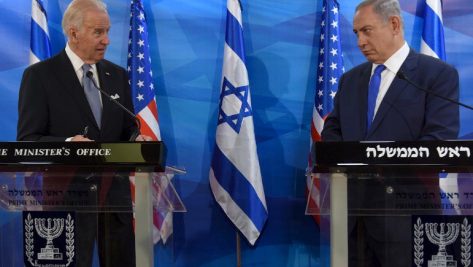 رئيس وزراء الاحتلال بنيامين نتنياهو والرئيس الامريكي جو بايدن